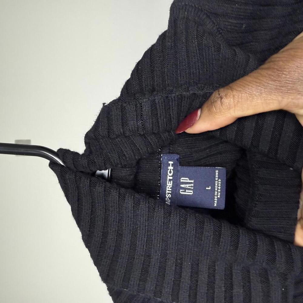 Black Basic Gap Rib Knit Turtle Neck - image 1